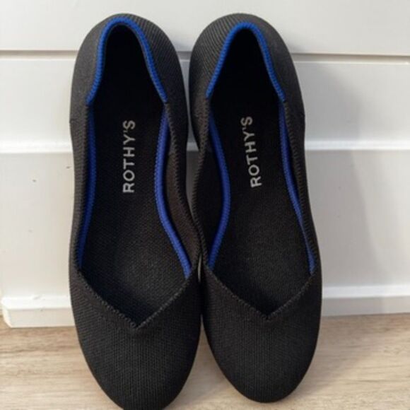 Rothy's Daily Flat Women's 7 Black Sustainable Washable Shoes - Picture 2 of 10